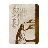 Bruin en Ivoor Afrikaans Giraffe Save The Date Magneet (Verticaal)