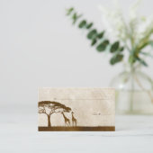 Bruin en Ivoor Afrikaanse Giraffe Wedding Place ka Plaatskaartje (Staand voorkant)