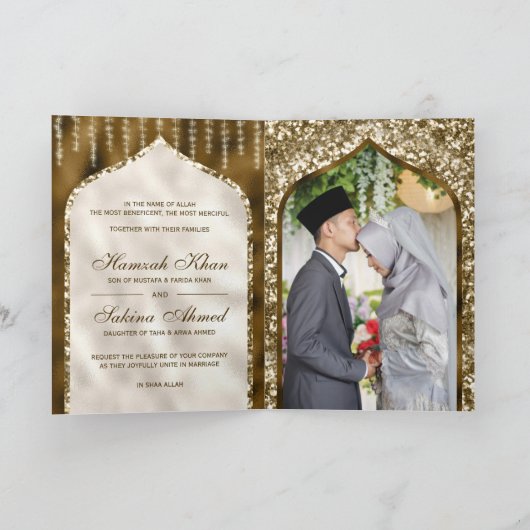Bruin en Ivory  Gold Islamic Arch Wedding (Binnen)