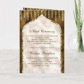 Bruin en Ivory  Gold Islamic Arch Wedding (Achterkant)