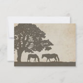 Bruin en Ivory  Paard Boerderij Wedding rsvp (Achterkant)