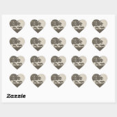Bruin en Ivory  Paarden Boerderij Wedding Hart Sticker (Vel)