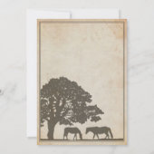 Bruin en Ivory  Paarden Boerderij Wedding Kaart (Achterkant)