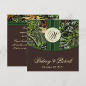 Bruin- en jager-groene Camo Wedding-uitnodigingen Kaart (Voorkant / Achterkant)