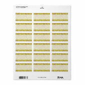 Bruin en kalk Groene Damask Adres Label (Full Sheet)