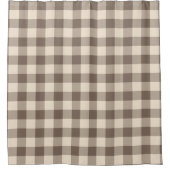 Bruin en Khaki Gingham Gingham Gecontroleerd Patro Douchegordijn (Voorkant)