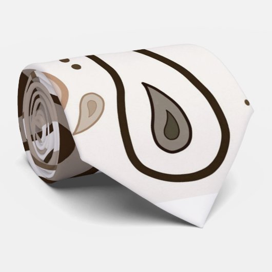 Bruin en Khaki Paisley Design Stropdas (Opgerold)