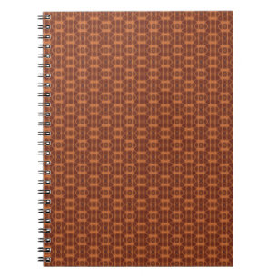 Bruin en Koper kleurenpatroonspiraallaptop. Notitieboek