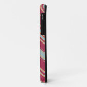 Bruin- en lichtblauwe diagonaalbanden Case-Mate iPhone case (Achterkant/links)