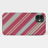 Bruin- en lichtblauwe diagonaalbanden Case-Mate iPhone case (Achterkant (horizontaal))