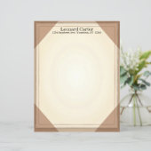 Bruin en lichtbruin elegant briefpapier (Staand voorkant)