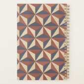 Bruin en marineblauw stijlvol geometrisch monogram planner (Achterkant)