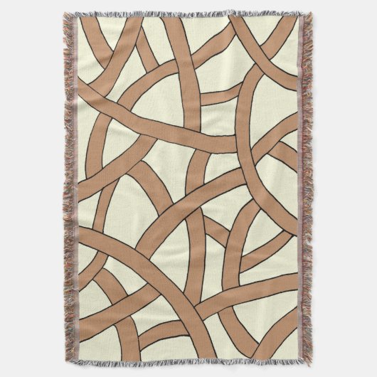 Bruin en met de hand getekend Fantasy Pattern Deken (Voorkant Verticaal)