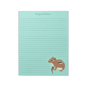 Bruin en Mint Green Chipmunk Lovers Personalized Notitieblok (Linkerzijde)