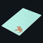 Bruin en Mint Green Chipmunk Lovers Personalized Notitieblok<br><div class="desc">Voeg een leuke persoonlijke aanraking toe aan uw brieven met dit notebookscherm dat een realistische stijlafbeelding van een chipmunk tegen een groene achtergrond van een munt bevat. Deze kantoorbenodigdheden hebben lijnen en zijn klaar om met een naam bij de bovenkant in het coördineren van manuscript het schrijven gepersonaliseerd te zijn....</div>