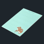 Bruin en Mint Green Chipmunk Lovers Personalized Notitieblok<br><div class="desc">Voeg een leuke persoonlijke aanraking toe aan uw brieven met dit notebookscherm dat een realistische stijlafbeelding van een chipmunk tegen een groene achtergrond van een munt bevat. Deze kantoorbenodigdheden hebben lijnen en zijn klaar om met een naam bij de bovenkant in het coördineren van manuscript het schrijven gepersonaliseerd te zijn....</div>