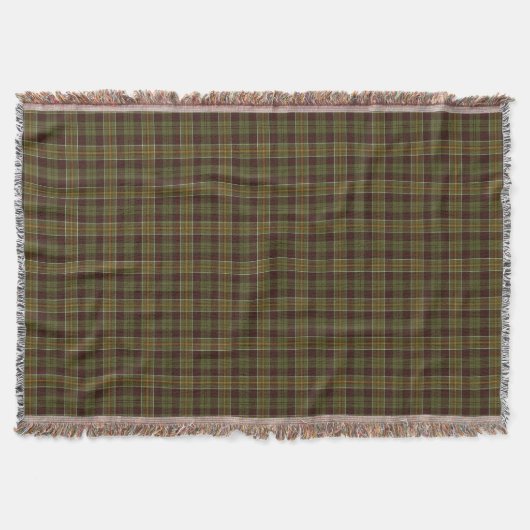 Bruin en Moss Green Rustic Pset Pattern Deken (Voorkant)