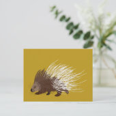 Bruin en mosterd Gold Porcupine Briefkaart (Staand voorkant)