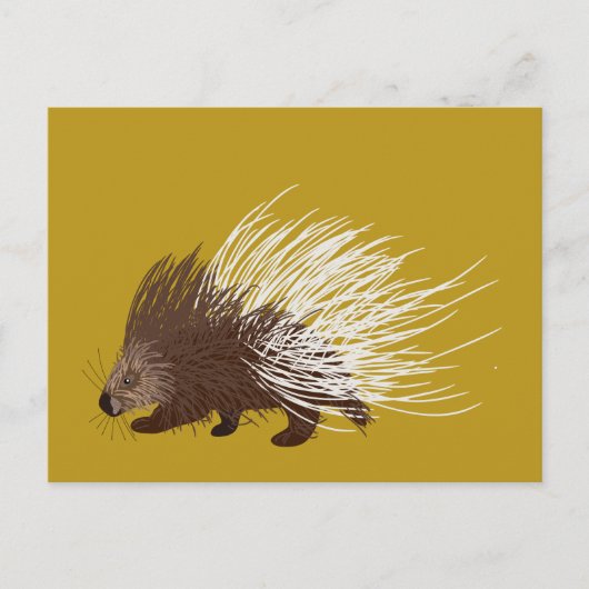 Bruin en mosterd Gold Porcupine Briefkaart (Voorkant)