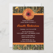 Bruin en Oranje Daisy Bridal Shower Kaart (Voorkant)