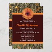 Bruin en Oranje Daisy Bridal Shower Kaart (Voorkant / Achterkant)