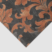 Bruin en Oranje Damask Pattern Tissuepapier (Detail)