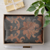 Bruin en Oranje Damask Pattern Tissuepapier (Geschenk)