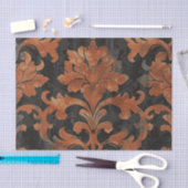 Bruin en Oranje Damask Pattern Tissuepapier (Craft)