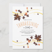 Bruin en oranje esdoornbladeren najaar Thanksgivin Kaart (Voorkant)