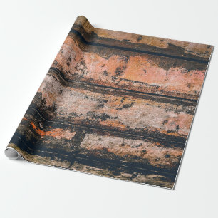 Bruin en oranje paneel cadeaupapier