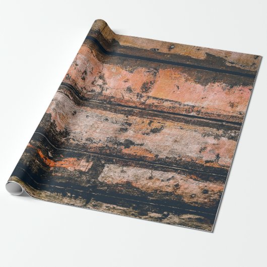 Bruin en oranje paneel cadeaupapier (Uitgerold)
