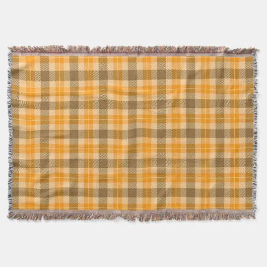 Bruin en Oranje Tartan Pset Deken (Voorkant)