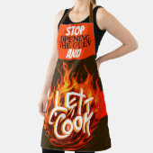 Bruin en Oranje vuur Laat het koken Schort (Insitu)