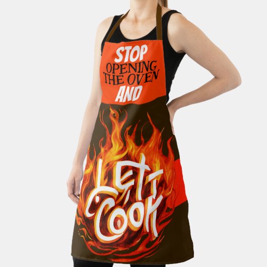 Bruin en Oranje vuur Laat het koken Schort (Insitu)