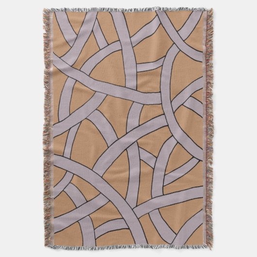 Bruin en Paars handschrift Fantasy Pattern Deken (Voorkant Verticaal)