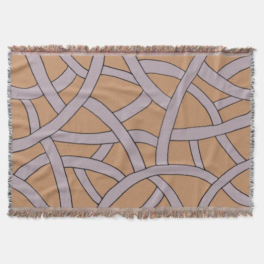 Bruin en Paars handschrift Fantasy Pattern Deken (Voorkant)