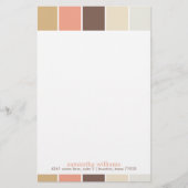 Bruin en peach Moderne decoratieve kleurenblokken Briefpapier (Voorkant)