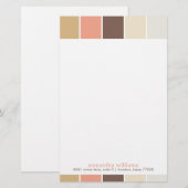 Bruin en peach Moderne decoratieve kleurenblokken Briefpapier (Voorkant / Achterkant)