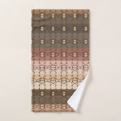 Bruin en perzik gestreept bad handdoek (Handdoek)
