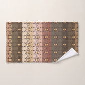 Bruin en perzik gestreept bad handdoek (Handdoek)