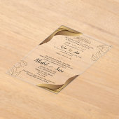 Bruin en roam Elegant Moderne Moslim Wedding Kaart Acryl Uitnodigingen (Laagn)