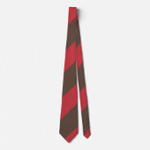 Bruin en Rode Broad Regimental Stripe Stropdas (Voorkant)