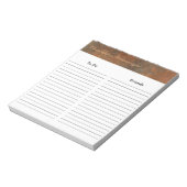 Bruin- en roestblok notitieblok (Linkerzijde)