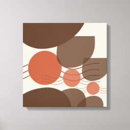 Bruin en rood Abstract muurkunst Canvas Afdruk