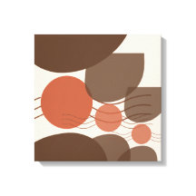 Bruin en rood Abstract muurkunst