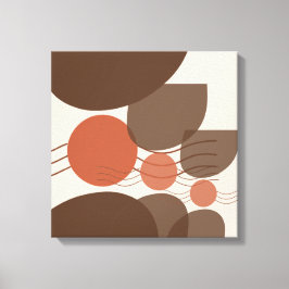 Bruin en rood Abstract muurkunst Canvas Afdruk