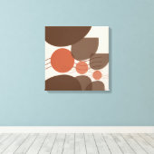 Bruin en rood Abstract muurkunst Canvas Afdruk (Insitu (Houten vloer))