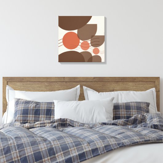 Bruin en rood Abstract muurkunst Canvas Afdruk (Insitu (Slaapkamer))