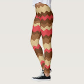 Bruin en rood Autumn Zig Zag Striped Leggings (Links)