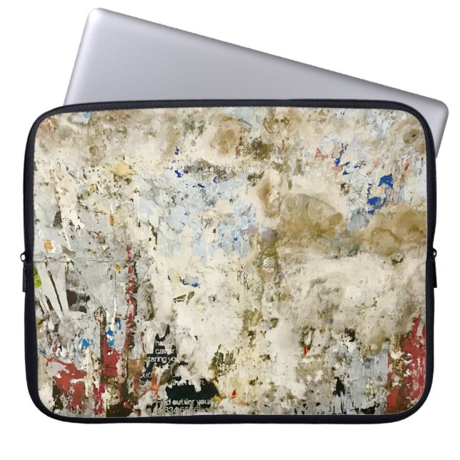 Bruin en rood behang laptop sleeve (Voorkant)